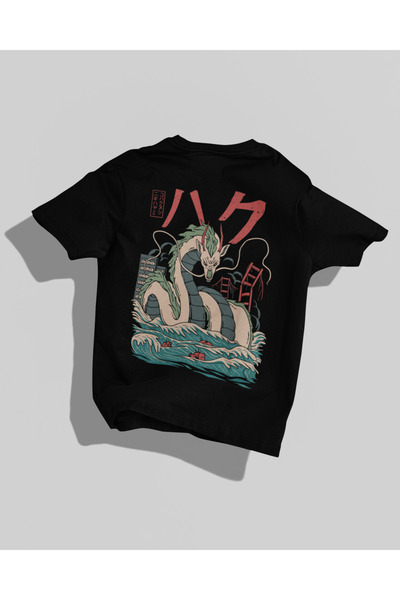 Nulivez تي شيرت Spirited Away عالي الجودة للجنسين مقاس كبير - مطبوع من الخلف