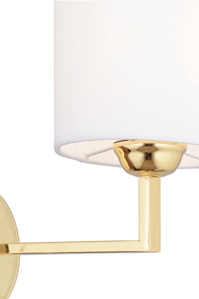 Apliqa Zadie Tekli Beyaz Şapkalı Gold Duvar Lambası Yatak Odası-yatak Başı-banyo Için Modern Aplik
