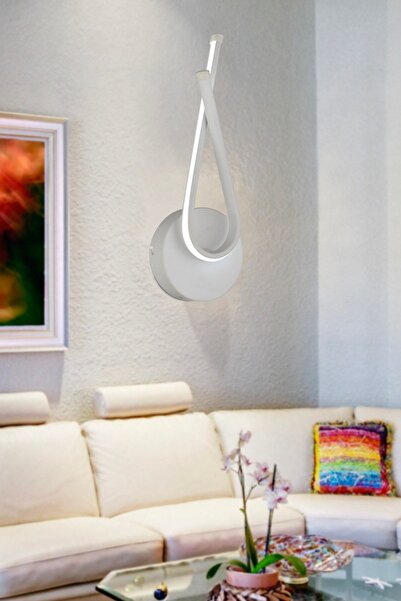 Apliqa Pedra Beyaz 20 Watt Duvar Lambası Modern Tasarım Salon Led Aplik