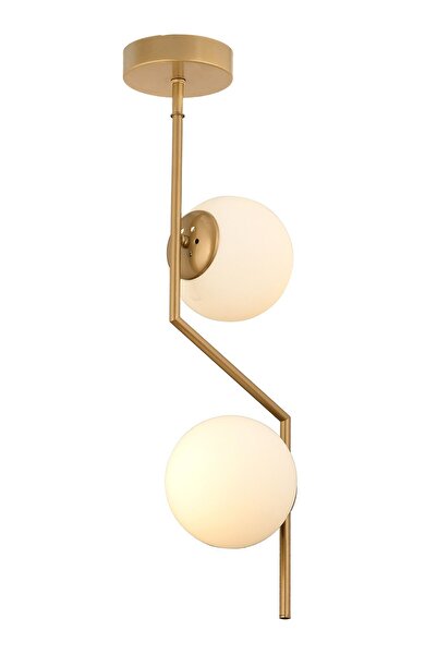 Apliqa Deus 2Li Beyaz Camlı Eskitme Modern Sarkıt Genç Odası Mutfak Yatak odası Salon Sarkıt Avize