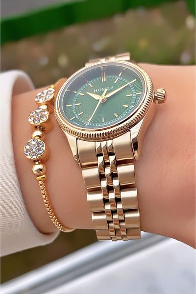 Homies Brand Gold Color Thin Cord Small Case Wrist Watch - Bracelet Gift