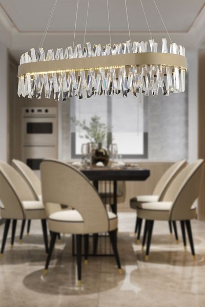 Apliqa برامبتون 6 صفوف عتيقة 3 ألوان 100 وات LED سطح طاولة الطعام، غرفة المعيشة، غرفة المعيشة الثريا