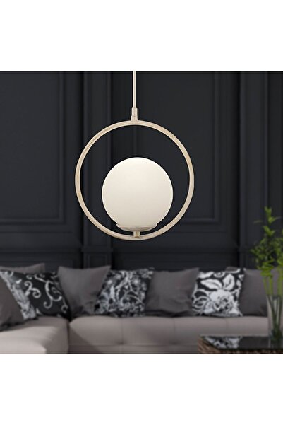 Apliqa Luis Tekli Beyaz Silme Sarkıt Beyaz Camlı Modern Sarkıt Mutfak Salon Sarkıt Avize