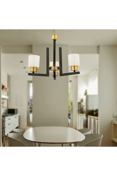 Apliqa Torqu 3 Lü Siyah Eskitme Modern Yatak Odası Mutfak Oturma Odası Salon Avize