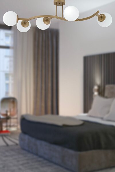 Apliqa Izem 5'li Eskitme Modern Plafonyer Genç Odası Mutfak Yatak Odası Avize