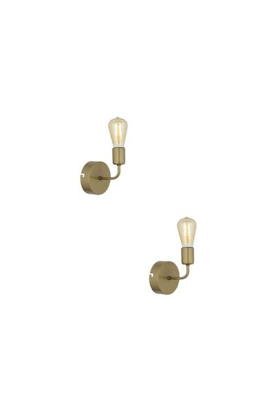 Apliqa Core Eskitme Boyalı 2'li Aplik Seti Yatak Odası-Yatak başı,Cafe,Restoran için Duvar Lambası