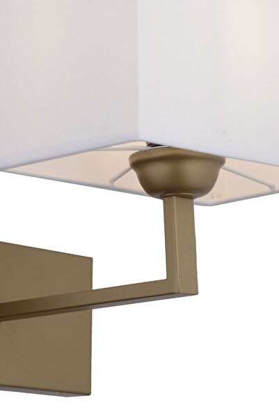 Apliqa Rylee Tekli Beyaz Şapkalı Eskitme Duvar Lambası Yatak Odası-yatak Başı-banyo Için Modern Aplik