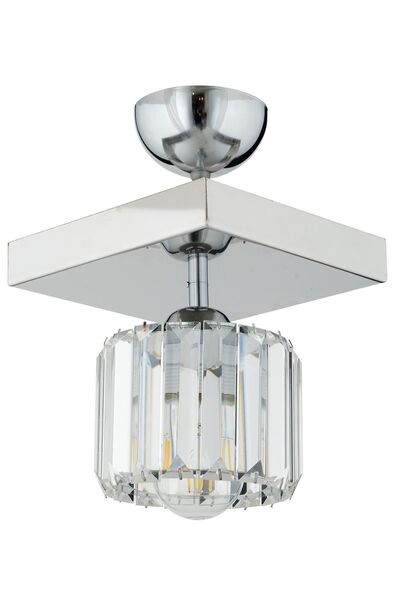 Apliqa Sabrina Krom Kaplama Plafonyer Kristalli Taşlı Modern Tasarım Kristal Salon Avize