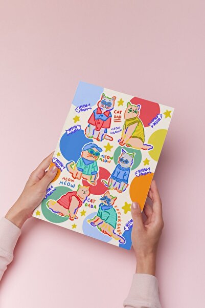 Hello Melody Design Εκτύπωση "CAT DAD " από την συλλογή έργων εκτύπωσης - Χωρ...