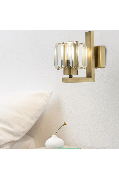 Apliqa Ramo Eskitme Kristal Taşlı Duvar Lambası Yatak Odası-Yatak Başı-Salon İçin Aplik