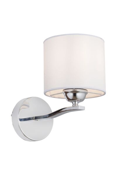 Apliqa Keria Tekli Beyaz Şapkalı Krom Duvar Lambası Yatak Odası-yatak Başı-banyo Için Modern Aplik