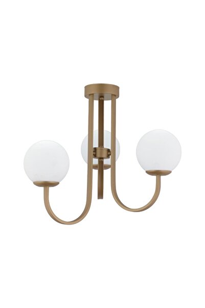 Apliqa Joren 3'lü Eskitme Beyaz Camlı Modern Mutfak Yatak Odası Salon Avize