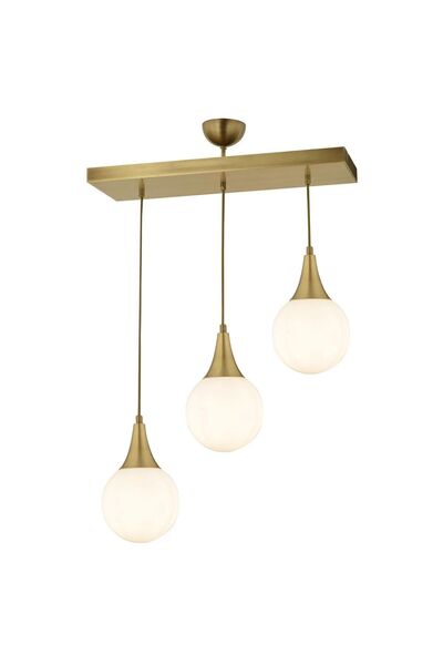 Apliqa Damla 3 Lü Sıralı Eskitme Modern Sarkıt Mutfak Oturma Odası Salon Sarkıt Avize