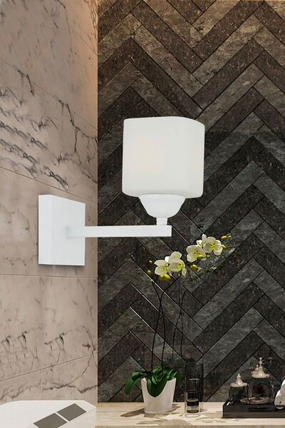 Apliqa Minel Beyaz Duvar Lambası Yatak Odası-Yatak Başı-Banyo İçin Modern Aplik