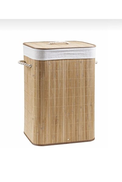 Pembelia Life Hasır Çamaşır Sepeti Kare Kirli Çamaşır Sepeti İpli Naturel Doğal Hasır