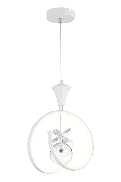 Apliqa Mengü Tekli Beyaz Krom 3 Renkli 30 Watt Ledli Modern Oturma Odası, Koridor, Salon Led Avize