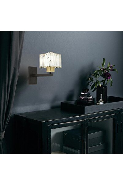 Apliqa Britney Eskitme Kristal Taşlı Duvar Lambası Yatak Odası-Yatak Başı-Salon İçin Aplik