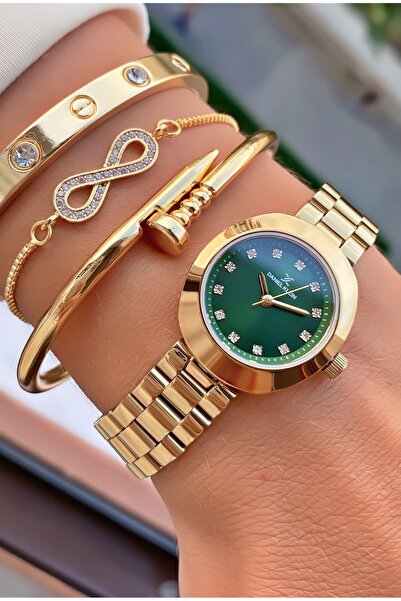 Daniel Klein ساعة يد نسائية بحزام جلدي باللون الأزرق الداكن - ضمان لمدة عامين، هدية سوار