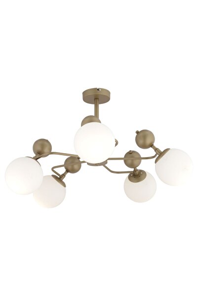 Apliqa Florit 5'li Eskitme Beyaz Camlı Modern Mutfak Yatak Odası Salon Avize