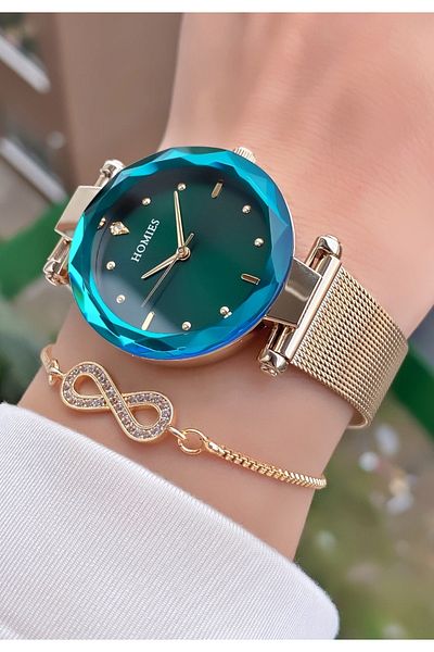Homies Brand Yellow Color Waterproof Women's Wristwatch - With Bracelet Gift