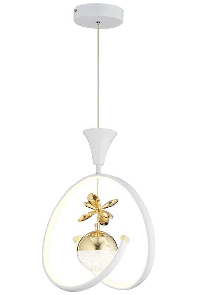 Apliqa Mengü Tekli Beyaz Gold 3 Renkli 30 Watt Ledli Modern Oturma Odası, Koridor, Salon Led Avize