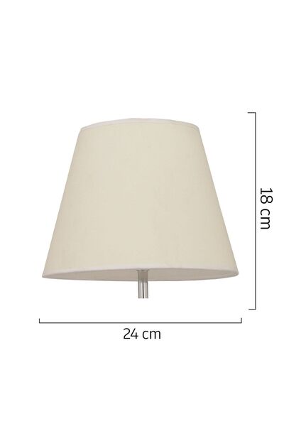 Apliqa Beyaz Kumaş Dokulu Abajur Şapkası