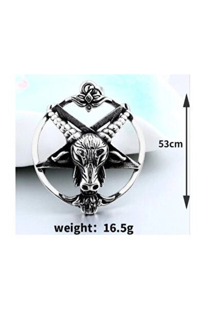 daisybydaisy Titanyum Alaşım Çelik Sabbatic Keçi Ritüel Lucifer Pentagram Kolye