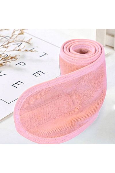 Mokita Home Cotton Towel Hair Band - Plain Curl and Velcro Headband Sports Makeup Headband Sweatband