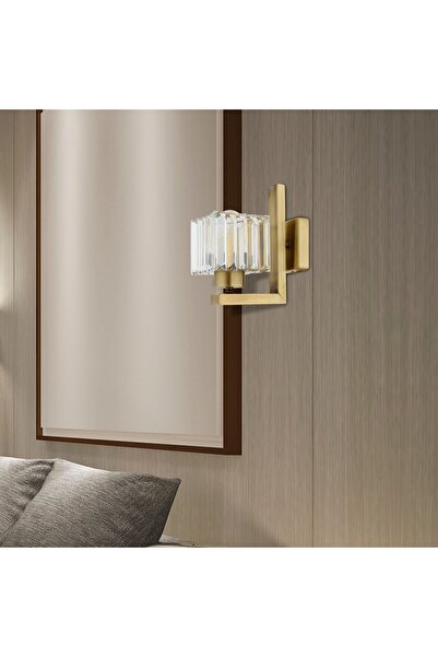 Apliqa Rivia Eskitme Taşlı Kristal Taşlı Duvar Lambası Yatak Odası-Yatak Başı-Salon İçin Aplik