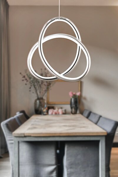 Apliqa Castle Krom Sarkıt 30 Watt Sarkıt 3 Renkli Ledli Modern Mutfak Banyo Led Salon Sarkıt Avize