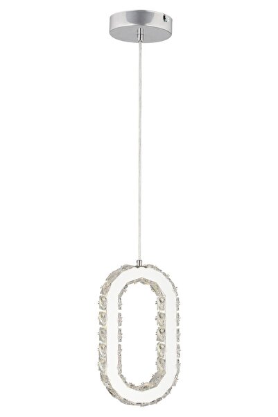 Apliqa Avignon 40 Watt Tekli Krom Ledli 3 Renkli Sarkıt Kristalli Taşlı Modern Tasarım Led Kristal Salon Av