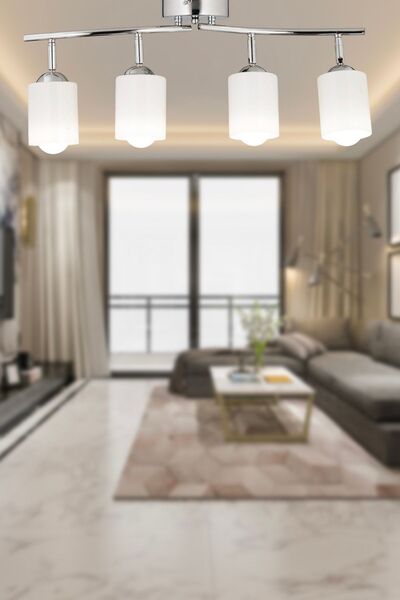 Apliqa Riley 4Lü Krom Spot Bardak Camlı Modern Koridor Mutfak Salon Plafonyer Avize