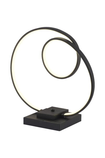 Apliqa Estel Siyah Kare Ayak Ledli Modern Oturma Odası Salon Abajur