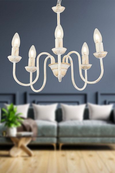 Apliqa Barceto 5 Piece White Sports Modern Pendant Lamp Kitchen Living Room Chandelier