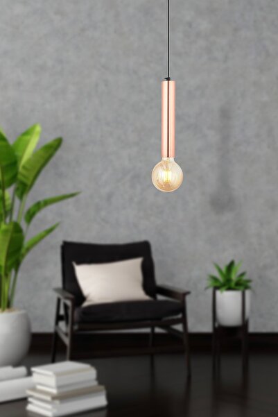 Apliqa Elisa Tekli Bakır Modern Sarkıt Mutfak Salon Sarkıt Avize