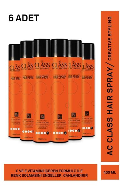 AC CLASS SAÇ SPREYİ ULTRA STRONG 5 NO DONDURUCU SPREY 400 ML 6 ADET