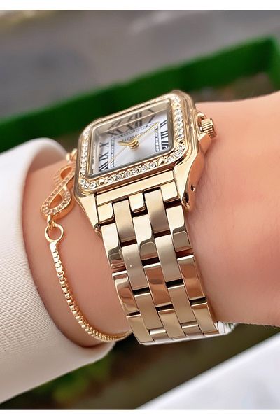 Homies Gold Colored Women's Wristwatch and Bracelet Gift