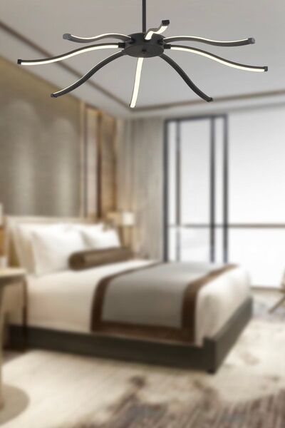 Apliqa Rosia Siyah Sarkıt Ledli Modern Mutfak Led Salon Sarkıt Avize