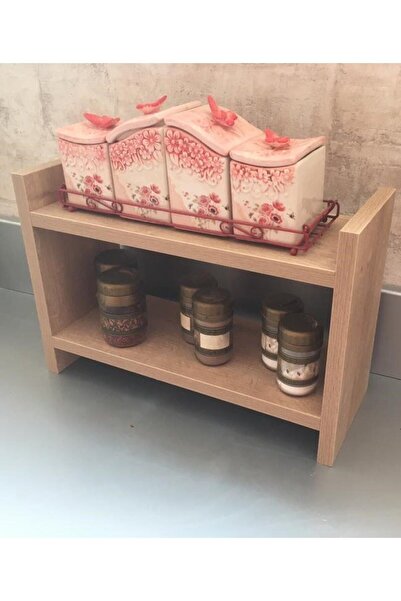 CZN AHŞAP Pratik Tezgah Üstü Çok Amaçlı Raf Duvar Raf Kavanoz Bardak Rafı