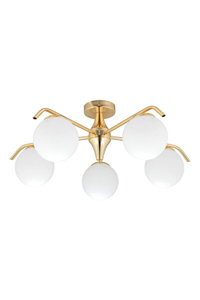 Apliqa Diaspor 5li Gold Modern Sarkıt Genç Odası Yatak Odası Retro Salon Avize