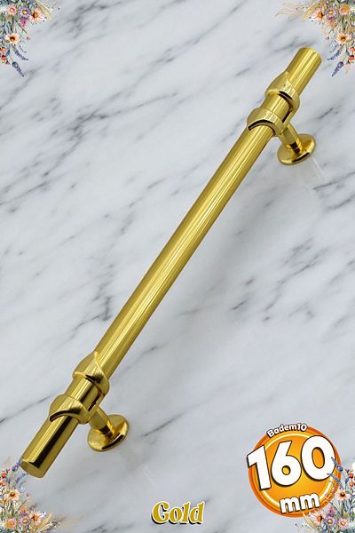 Badem10 Mâner metalic cu pique aur 160 mm -16 cm Mobilier Bucătărie Sertar Dulap Mânere dulap Mâner Mâner Aur