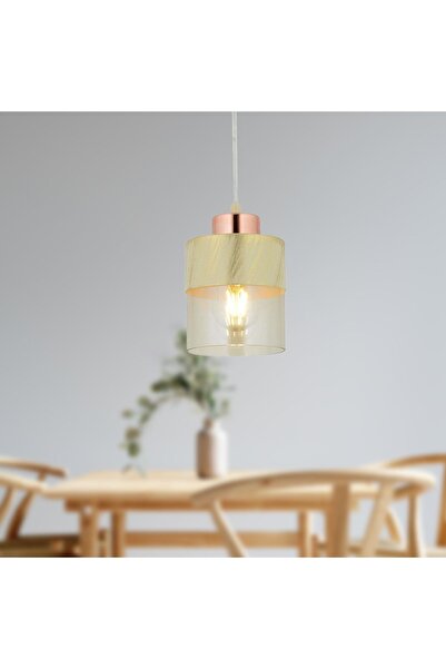 Apliqa Boris Tekli Krem-bakır Modern Retro Sarkıt Mutfak Salon Sarkıt Avize