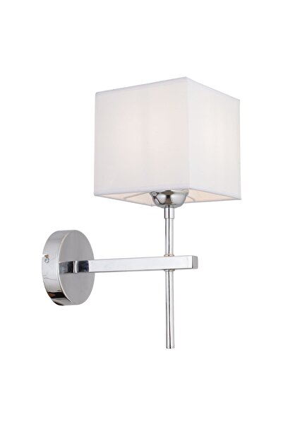 Apliqa Rory Tekli Beyaz Şapkalı Krom Duvar Lambası Yatak Odası-yatak Başı-banyo Için Modern Aplik