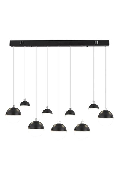 Apliqa Ekin 5'li Sıralı 66 Watt Siyah Ledli Kelebek Detaylı Modern Koridor, Yatak Odası Salon Sarkıt Led Av