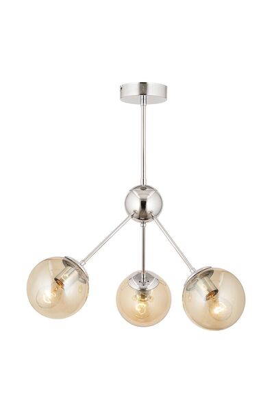 Apliqa Meyo 3Lü Krom Bal Camlı Modern Genç Odası Yatak Odası Salon Avize