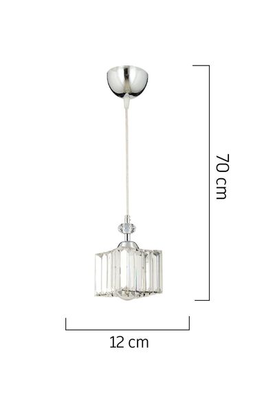 Apliqa Kuğu Tekli Sarkıt Krom  Kristalli, Taşlı Modern Tasarım Kristal  Sarkıt Avize
