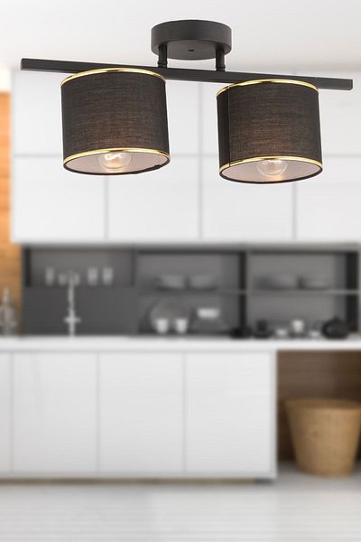 Apliqa Selina 2-Piece Black Modern Plafonier Young Room Kitchen Bedroom Chandelier