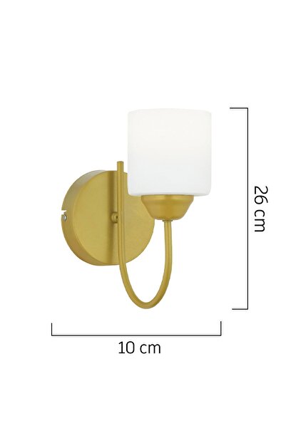 Apliqa Esila Gold Boyalı Duvar Lambası Yatak Odası-Yatak Başı-Banyo İçin Modern Aplik