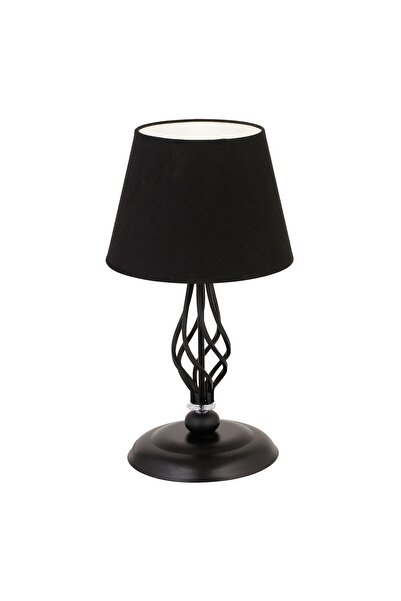 Apliqa Lupin Siyah Masa Lambası Siyah Şapkalı Modern Tasarım Salon-Yatak Odası Retro Abajur