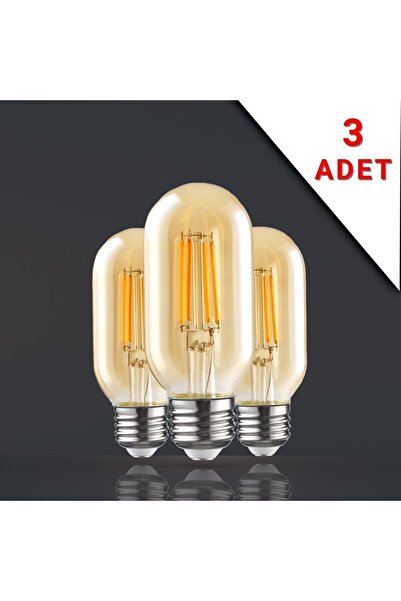 Apliqa 3 Adet Led Filamanlı E27 Rustik Ampul 6 Watt 2500k Gün Işığı T45